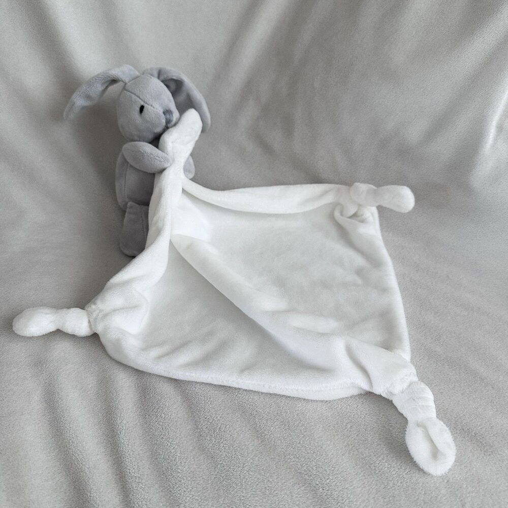 Artesavi Grey Baby Bunny Lovey Rabbit Plush Infant Toy Stuffed Animal
